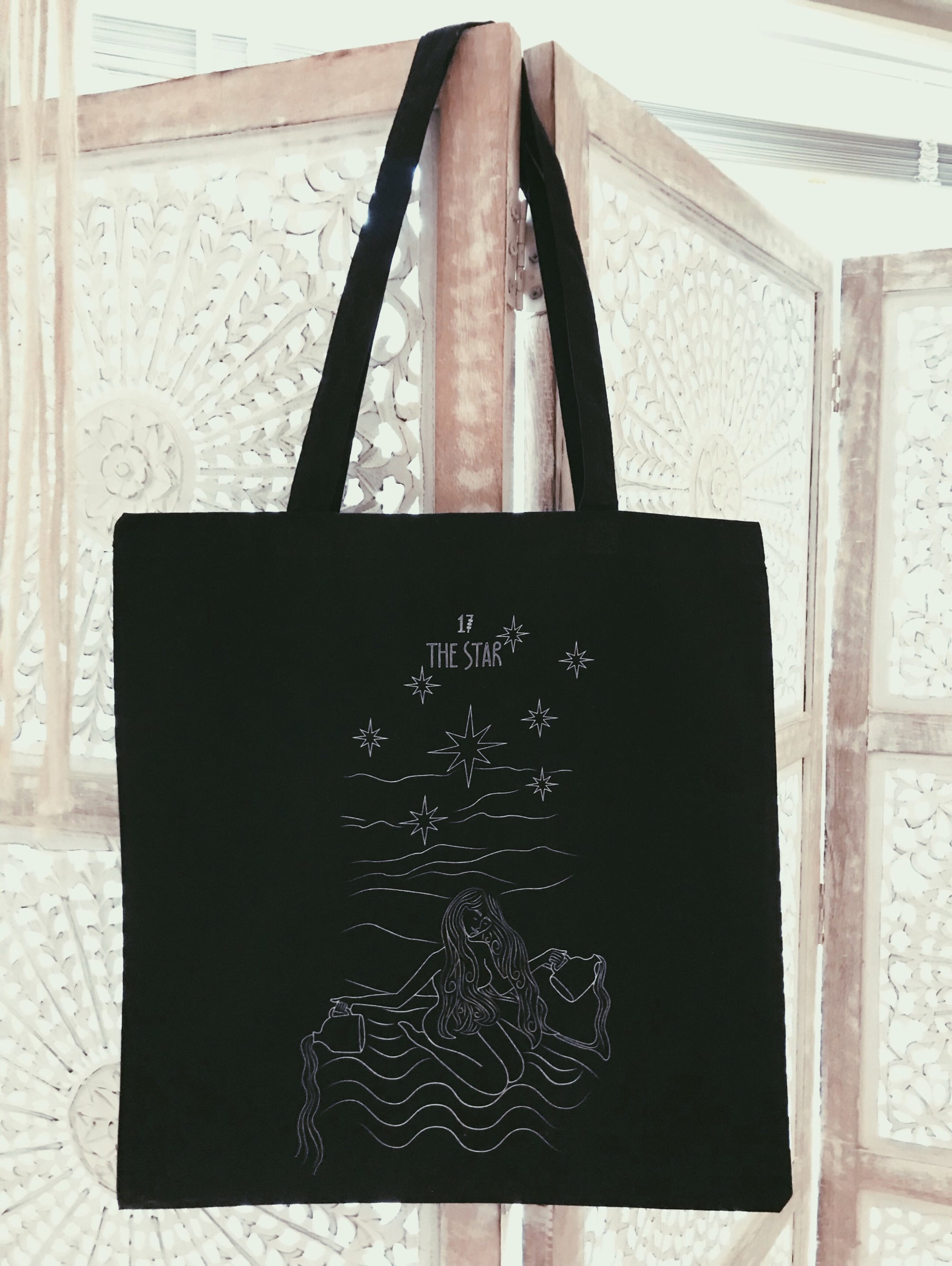 Star Tote - Black Cotton